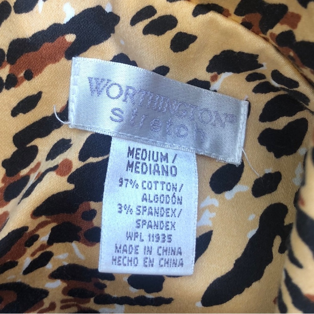 Worthington Stretch Cheetah Animal Print Jacket size Medium - Picture 5 of 14